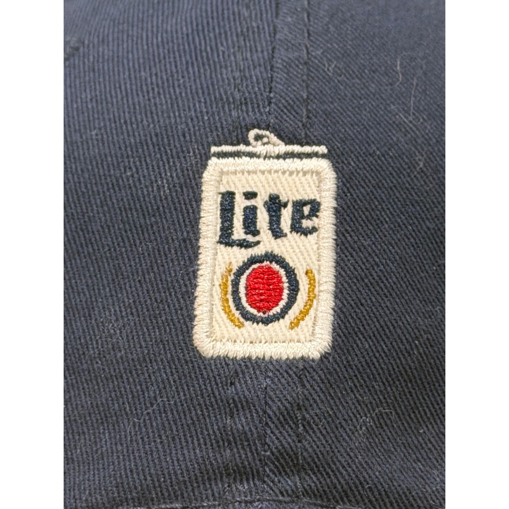 Miller Lite Beer Can Navy Blue Dad Hat H3 Headwear Adjustable Baseball Cap